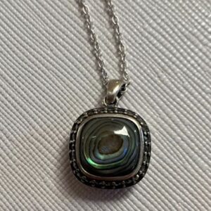 18” Abalone Pendant Necklace 925 Sterling Silver 4.6g