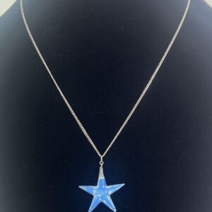 Vintage 925 Sterling Silver Star Pendant Necklace 18”