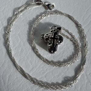 Magnet Clasp Secret Compartment Cross 925 Sterling Silver Necklace 24”