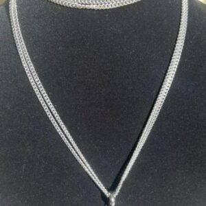 Monet 33” Silver Tone Double Cuban Link Ball Pendant Necklace 47.5g